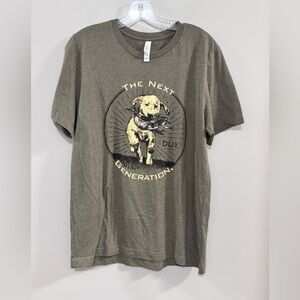 Men's Bella Canvas The Next Generation Dux Waterfowl Dog Graphic Tee. Size L